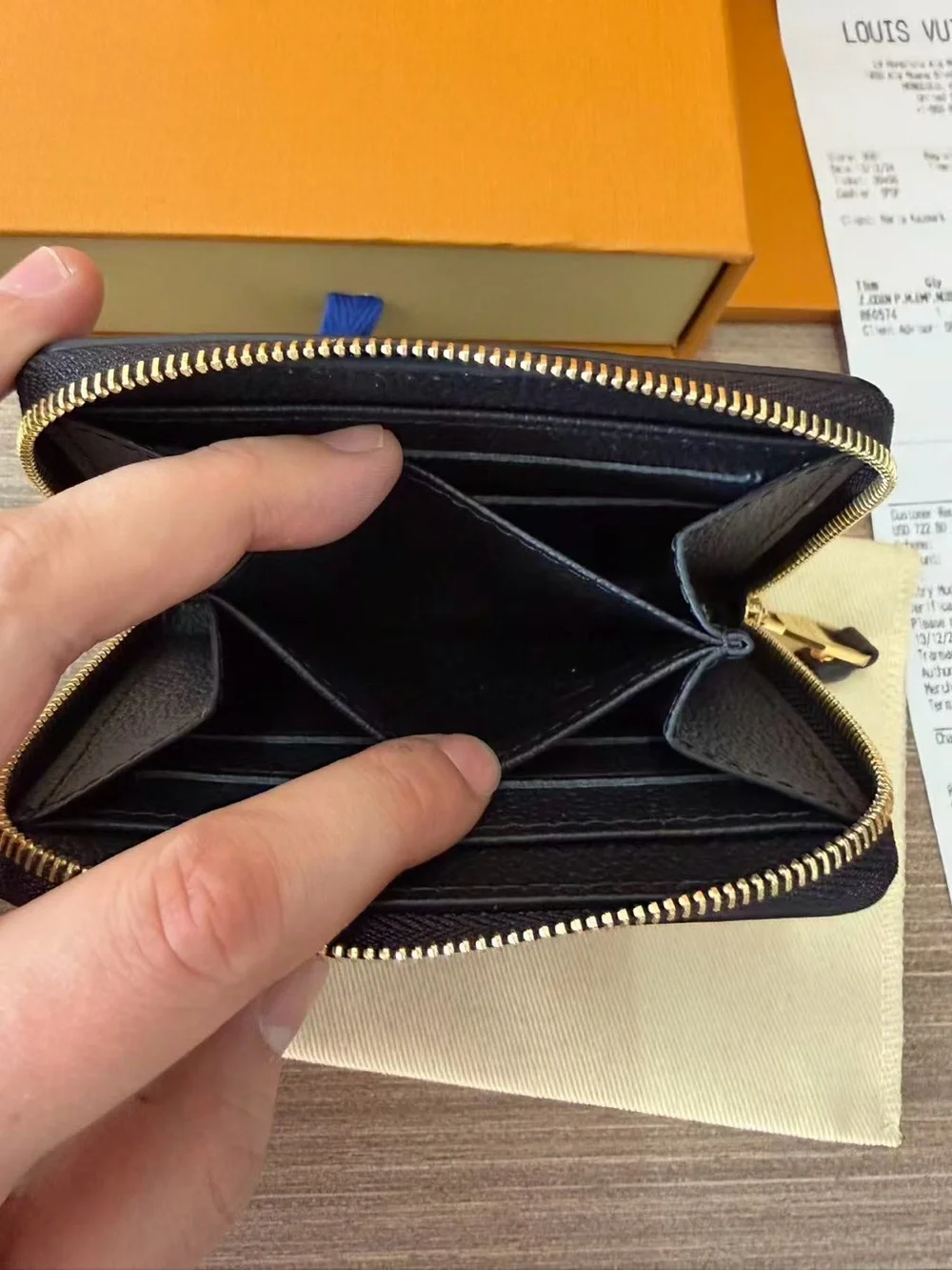 Louis Vuitton Black Embossed Monogram Zip Wallet